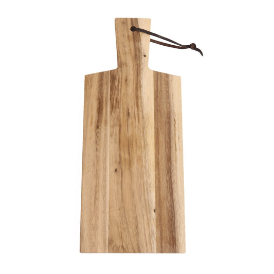 Solid Acacia Cutting Board w/ Leather Hanger